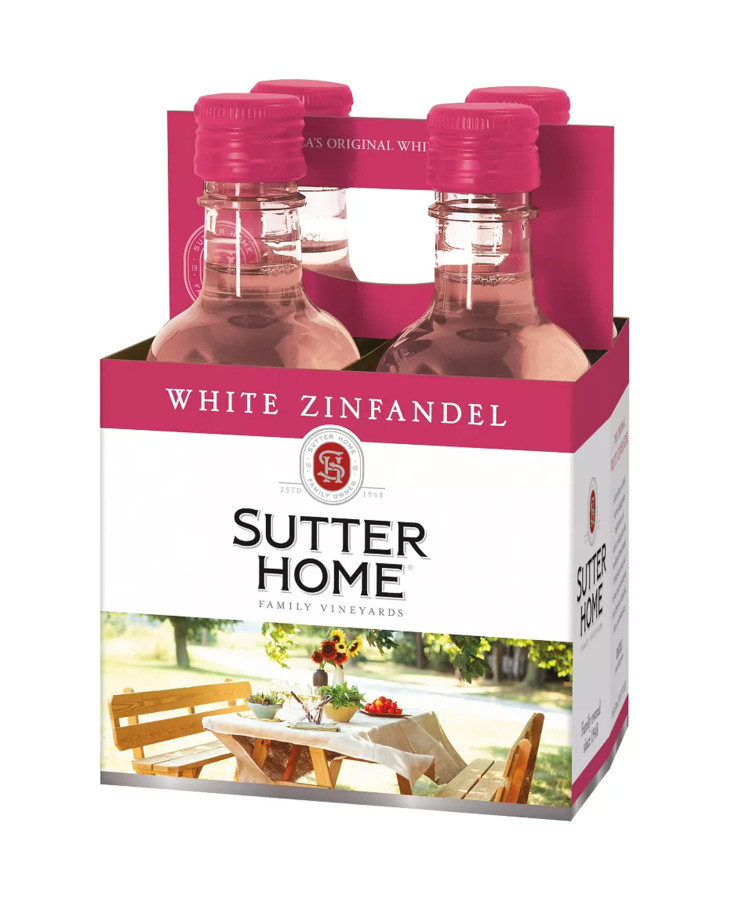 SUTTER HOME WHITE ZINFANDEL - 187ML - 4-PACK