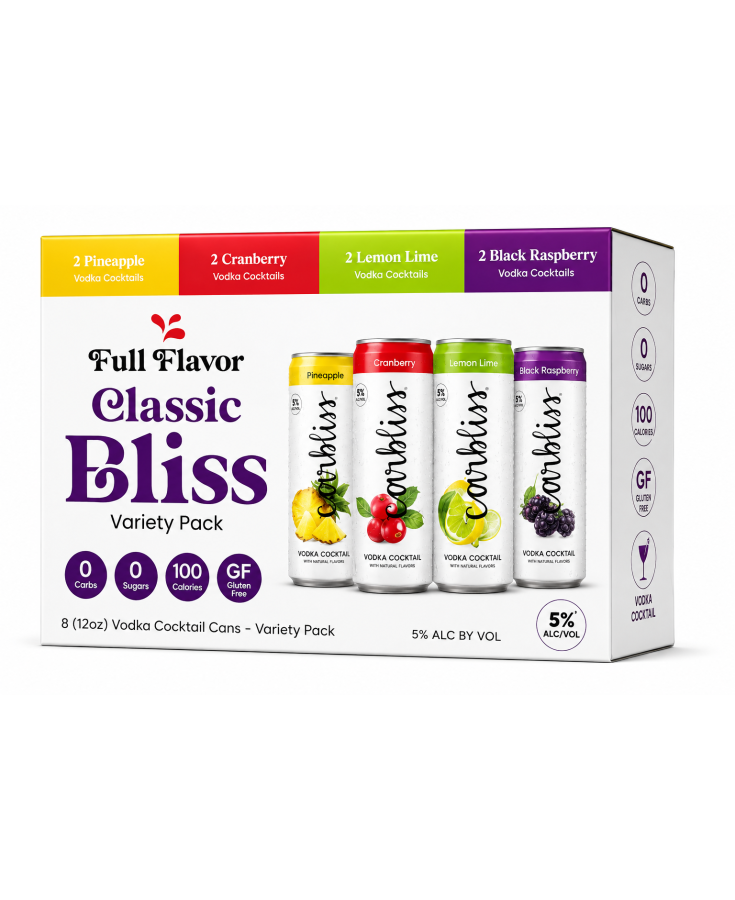 CARBLISS TROPICAL Vodka VARIETY - 12OZ - 8-PACK