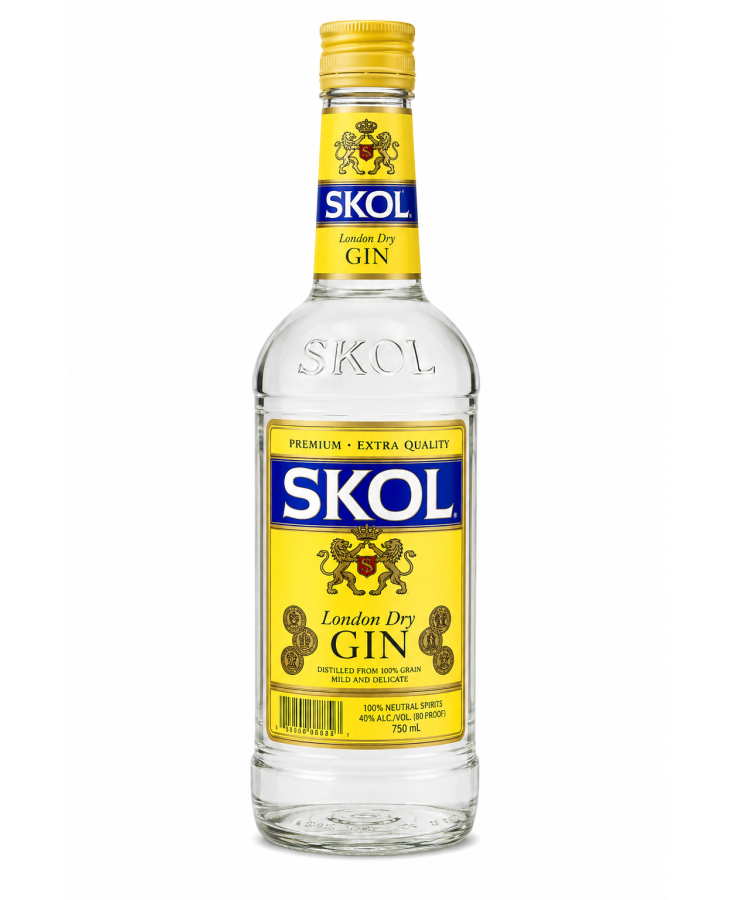 SKOL LONDON DRY GIN - 750ML - SINGLE