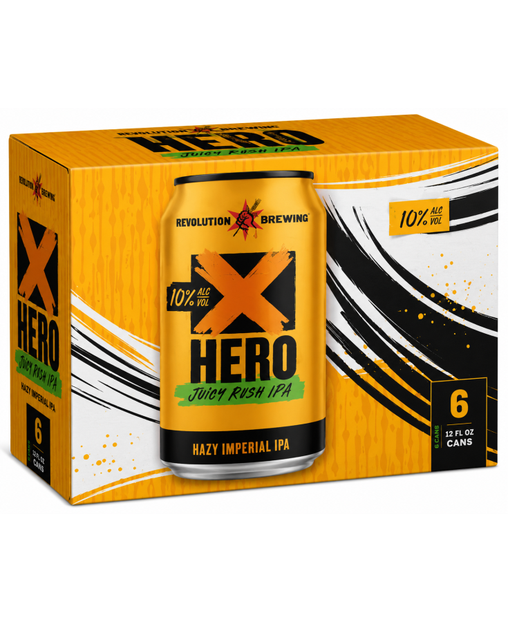 REVOLUTION X HERO JUICYRUSH IPA - 12OZ - 6-PACK