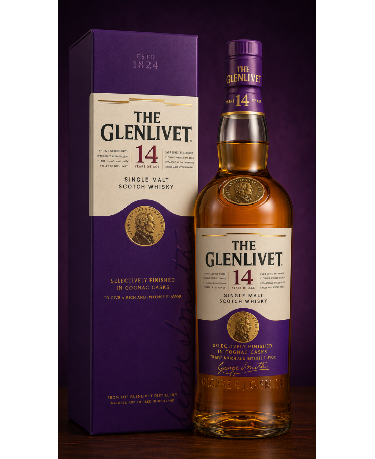 GLENLIVET 14 YRS SINGLE MALT - 750ML - SINGLE
