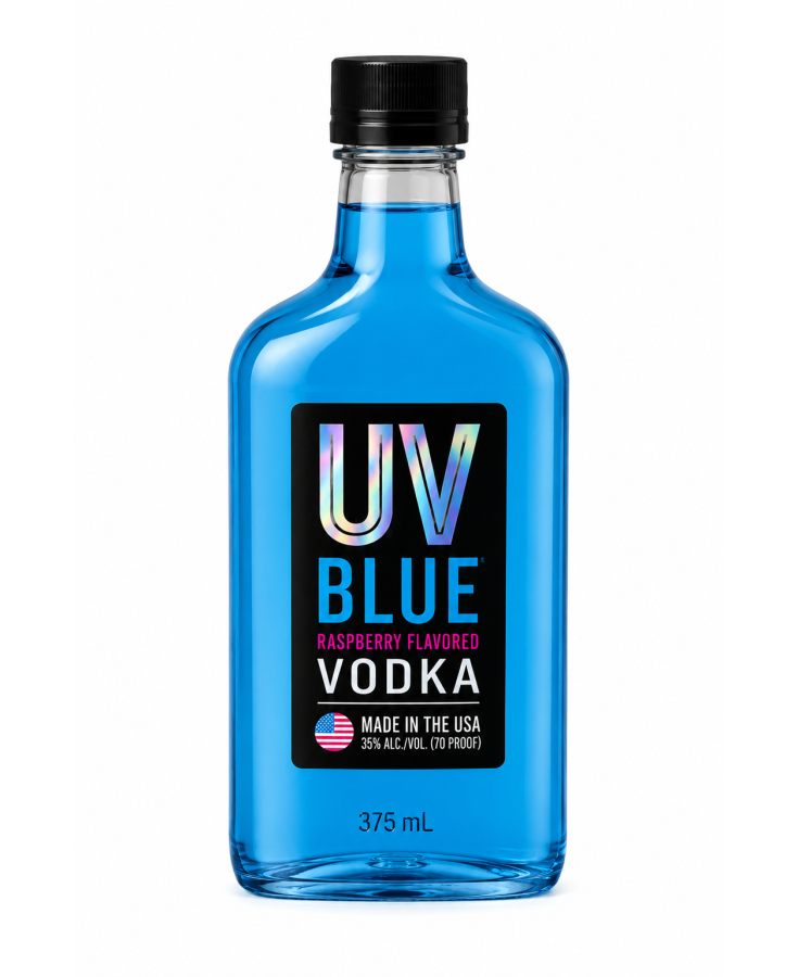 UV VODKA BLUE RSBRY - 375 mL
