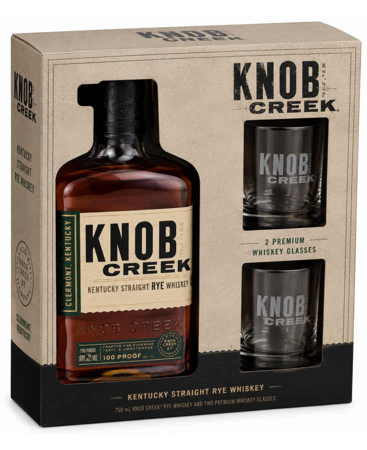 KNOB CREEK STRAIGHT BOURBON GIFT SET - 750ML - SINGLE
