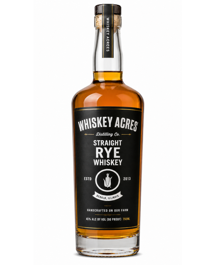 WHISKEY ACRES STRAIGHT RYE BOTTLED IN BOND - 750ML - SINGLE