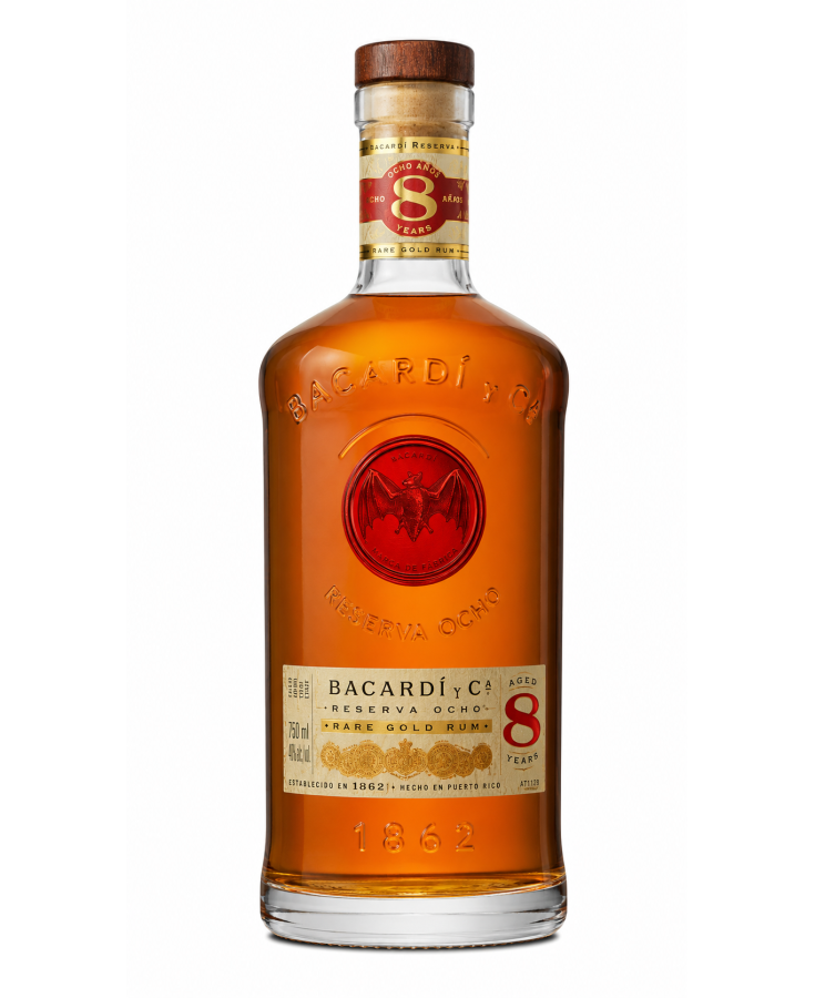 Bacardi YCLA Reserva Ocho Rare Gold Rum 8 Year 750 Ml - SINGLE Bacardi YCLA Reserva Ocho Rare Gold Rum 8 Year 750 Ml - SINGLE