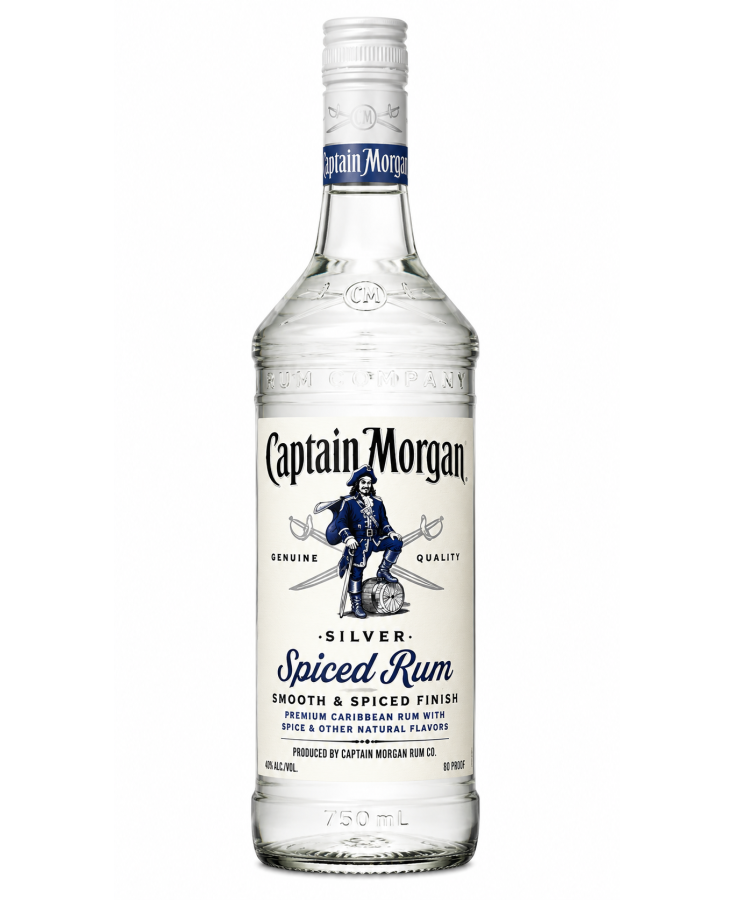 Captain Morgan Rum, Spiced, Silver - 750ML - SINGLE Captain Morgan Rum, Spiced, Silver - 750ML - SINGLE