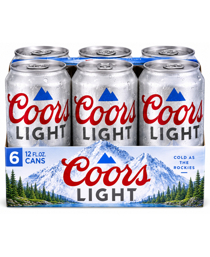 COORS LIGHT CANS 6 PACK CAN - 12OZ