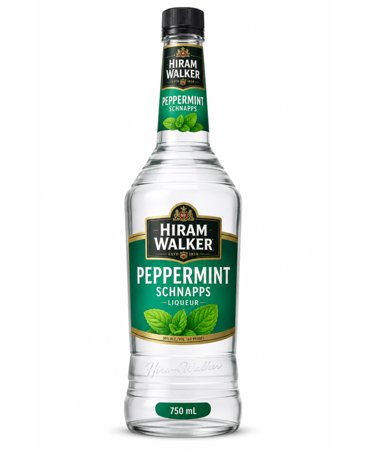 HIRAM WALKER PEPPERMINT SCHNAPPS - 750ML - SINGLE