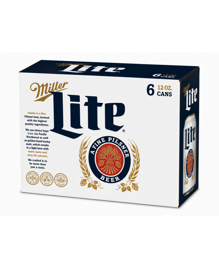 MILLER LITE 6 PACK CAN  - 12OZ - 6-PACK