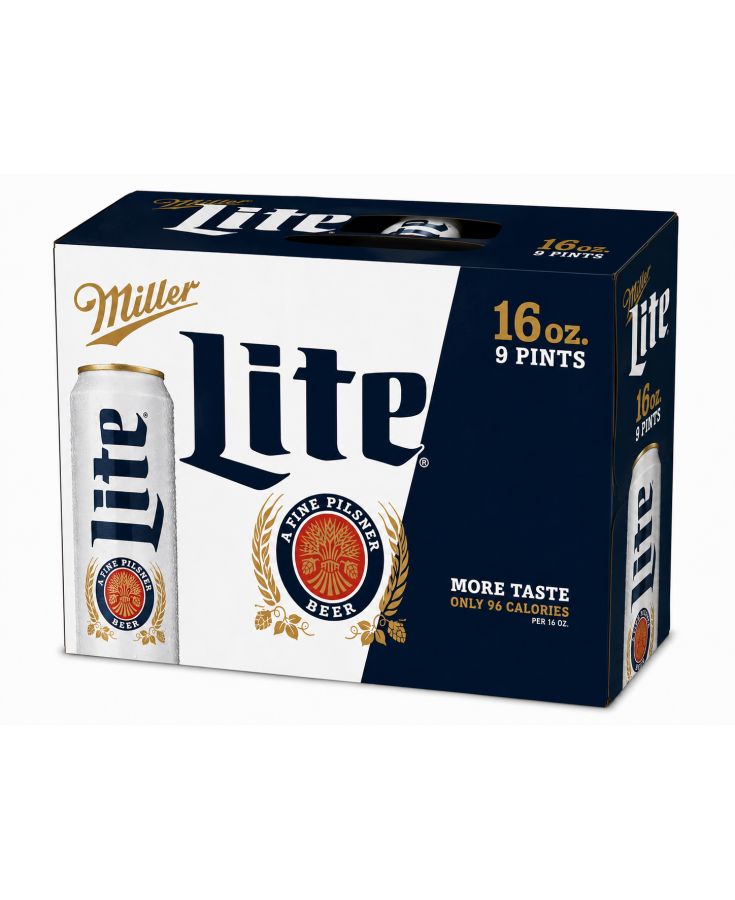 MILLER LITE ALUMINIUM - 16OZ - 9-PACK