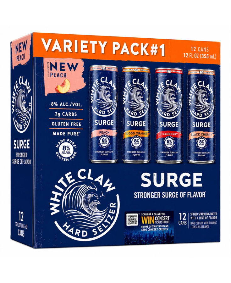 WHITE CLAW SURGE VARIETY PACK # 1 - 12OZ - 12-PACK