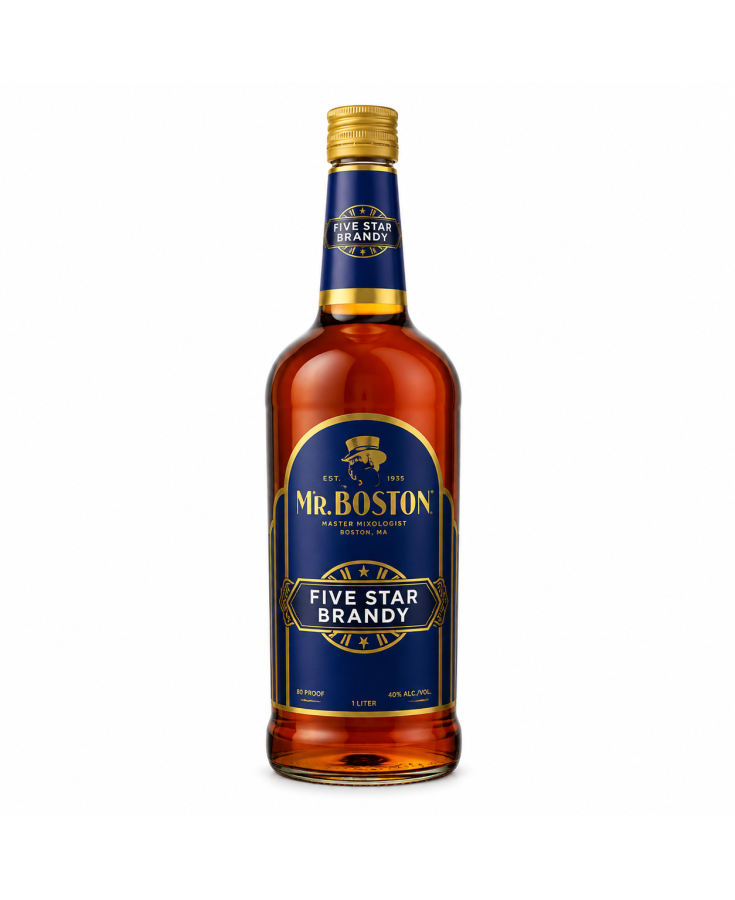 Mr. Boston Brandy Five Star 80 - 1L - SINGLE