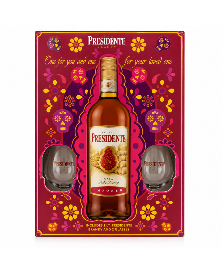 PRESIDENT BRANDY GIFT BOX - 1L