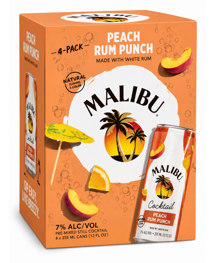 MALIBU PEACH RUM PUNCH 4PK - 355ML - 4-PACK