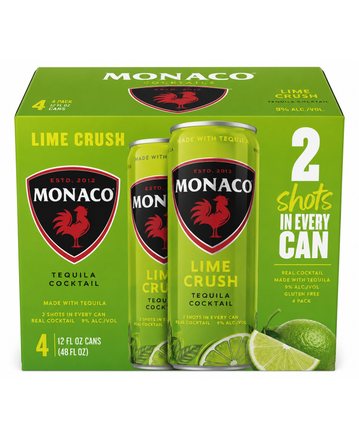 MONACO TEQUILA LIME CRUSH - 12OZ - 4-PACK