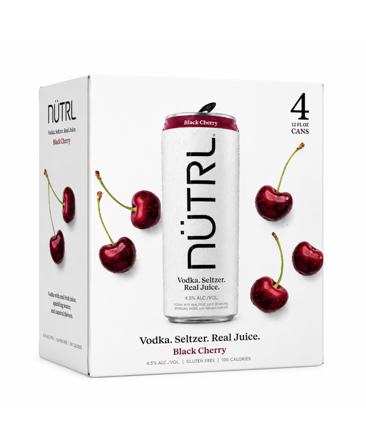 NUTRL Vodka SELTZER BLACK CHERRY - 12OZ - 4-PACK